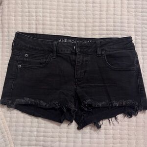 American Eagle Outfitters Distressed Black Jean Shorts